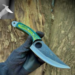 custom handmade 440c stainless steel hunting skinner knife 8 inches long comes with leather sheath