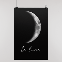 Moon Poster Crescent Moon Poster Print