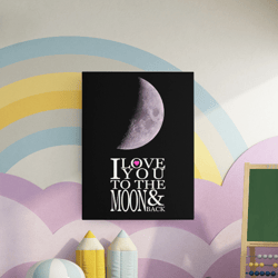 I love you to the moon and back, Moon Phase Poster Print