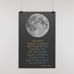 Moon Poster Print Quote She Just Glows
