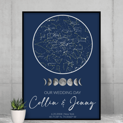 Star Map Personalized Print Custom Star Map Print, Star Map Gift