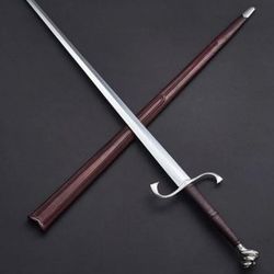 custom hand made premium j2 steel battle ready medieval sword with scabbard.