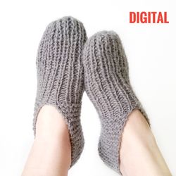 Home Women's Wool Slipper Socks Knitting Pattern - Instant PDF Download! Create Your Own Stylish Slipper Socks Today.