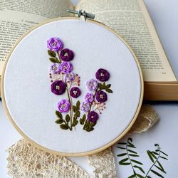 roses, rose embroidery pattern pdf, video tutorial, floral embroidery, rose branches, bouquet embroidery