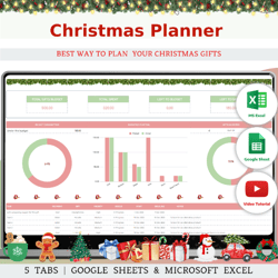 Christmas Gift Tracker Excel & Google Sheets, Spreadsheet Template For Christmas