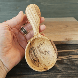 Handmade wooden scoop made of beech Grain scoop Floor scoop Kitchen scoop Cookware Cooking gadgets Carved wooden scoop