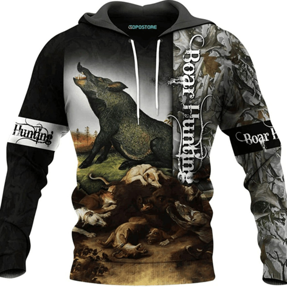 Personalized Boar Hunting All Over Print Hoodie Zip Hoodie Fleece Hoodie 3D, Boar Hunting Hoodie Zip Hoodie 3D T17