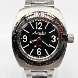 Vostok Amphibia 2415 Barrel Black 090913 200M Brand New men's mechanical automatic watch