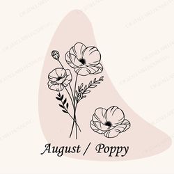 birth month flower bouquet svg, poppy svg,flower svg,floral svg,birth month flower,birth flower,flower bouquet,flower