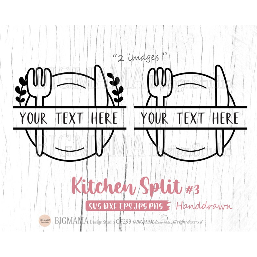 Kitchen Split Frame SVG,Knife,Logo,Cutlery,Food,Monogram,Cooking,Utensils,Restaurant,Cut file,PNG,DXF,Clipart,Cricut,Silhouette_CF293.jpg