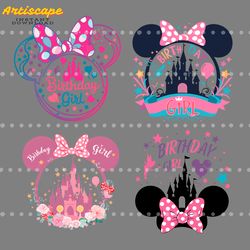 birthday girl disney minnie mouse svg png bundle
