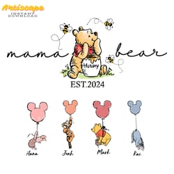 custom mama bear est 2024 winnie the pooh png