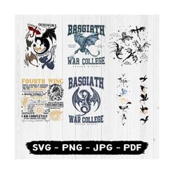 basgiath fourth wing bundle png, xaden riorson png, rebecca yarros, dragon rider, romantasy fantasy, bookish bundle, wa