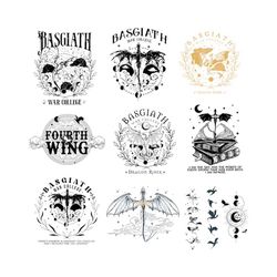 basgiath fourth wing png bundle, rebecca yarros png, xaden riorson, dragon rider png, romantasy fantasy, bookish png, wa