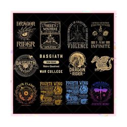 new fourth wing bundle png, basgiath war college png , dragon rider png , violet sorrengail, xaden riorson, riders quadr