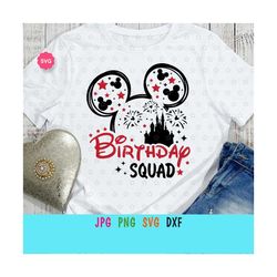 mouse birthday squad svg for cricut, birthday boy svg, mouse ears svg, boys trip svg, birthday vacation svg