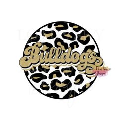 bulldogs retro leopard print circle | ready to press | sublimation heat press design | transfer