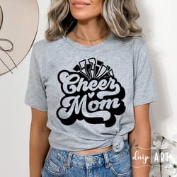 cheer mom svg png, cheerleader mom svg, cheer svg, team spirit svg, cheer mom shirt, pom pom svg, cheer mama svg, mama s
