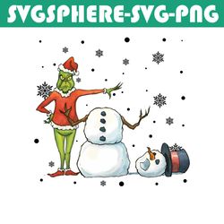 funny grinch santa and snowman christmas png download