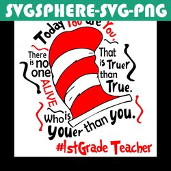 1st grade teacher svg, dr seuss svg, teacher svg, 1st grade svg, 1st grade student svg, teacher gifts svg, dr seuss teac