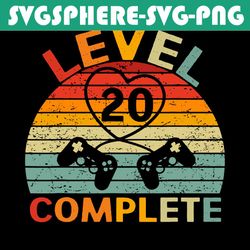 level 20 complete gamers couple 20th anniversary svg, trending svg, gamers couple svg, 20th anniversary svg, wedding ann