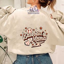 retro baseball mama sublimation design