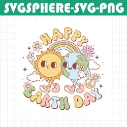 Cute Happy Earth Day Besties PNG