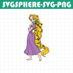 qualityperfectionus digital download - tangled rapunzel and pascal - png, svg file for cricut, htv, instant download