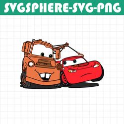 qualityperfectionus digital download - cars lightning mcqueen and tow mater - png, svg file for cricut, htv, instant dow