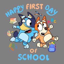 happy first day of school bluey bingo png