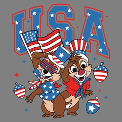 chip and dale with nuts patriotic usa svg