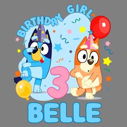 personalized birthday girl bluey bingo png