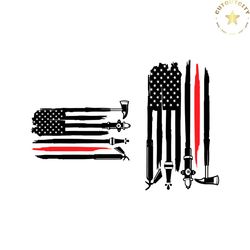 Retro The Firefighter US Flag SVG