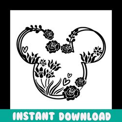 floral mickey head svg, disney svg, mickey svg, mickey head svg, floral head svg, floral mickey svg, mickey lovers, minn