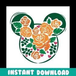 roses mickey head svg, disney svg, mickey svg, mickey head svg, roses mickey svg, floral mickey svg, mickey lovers, disn