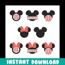 mickey head bundle svg, disney svg, mickey svg, minnie svg, mickey head svg, mickey custom name, mickey lovers, mickey g