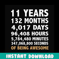 birthday 11 years 132 months svg
