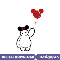 Retro Big Hero Baymax Mickey Ears Balloon SVG Digital File