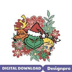 floral grinch max cindy lou who svg