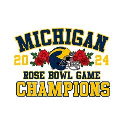 Michigan 2024 Rose Bowl Game Champions Svg