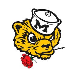 Michigan Wolverines Logo Rose Svg Digital Download