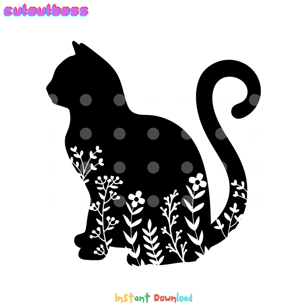 Floral-Cat-Silhouette-SVG-Digital-Download-Files-2273381.png