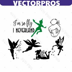 peter pan svg bundle, tinkerbell svg bundle, svg cut file, clipart, cut files for cricut silhouette, png, eps, svg