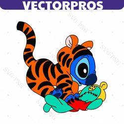 tigger stitch svg, easy cut file for cricut, layered by colour