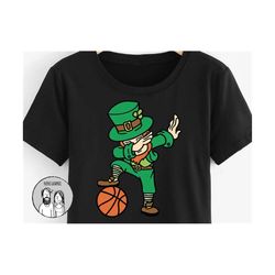 leprechaun dabbing basketball svg, funny st patrick basketball svg, dabbing basketball st patrick&39s day svg, leprechau