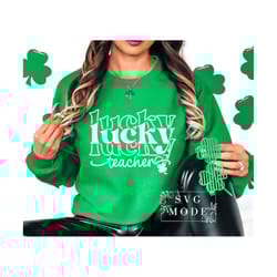 one lucky teacher svg png, lucky teacher svg, lucky charm svg, st patricks day svg, st patricks shirt, irish svg, funny