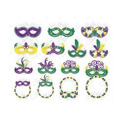 mardi gras mask svg masquerade monogram beads svg dxf eps jpeg png format layered cutting file clipart die cut decal vin