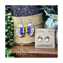 mardi gras earring svg laser cut file | glowforge laser cut earrings