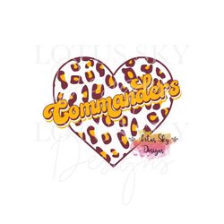 commanders retro leopard print heart | ready to press | sublimation heat press design | transfer  | cheetah