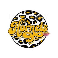 hornets retro leopard print circle | ready to press | sublimation heat press design | transfer